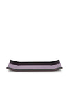 Glossy plum and black Arran tray by Alessi, long and rectangular with subtly curved ends.