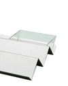 Reflective V tray by Alessi with a zigzag base and clear rectangular top.