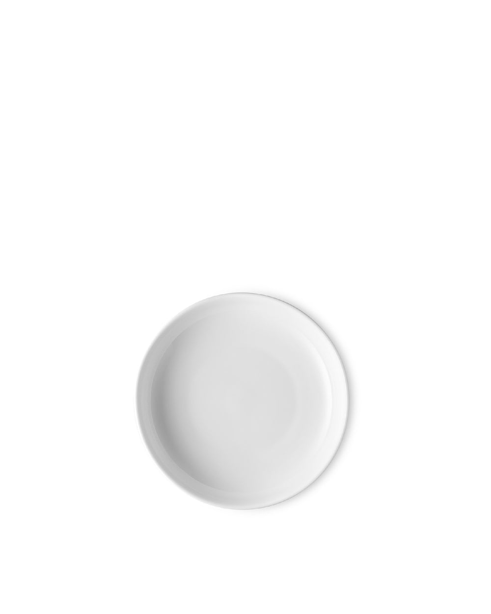 White, round soup bowl by Alessi, minimalist design, shown from a top-down perspective.