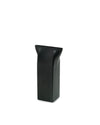 Black Pinch vase by Alessi with a matte finish and unique narrow opening.