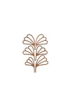 Brown wooden fragrance diffuser by Alessi, with a three-tiered fan-shaped botanical design.