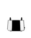 Shiny chrome toaster by Alessi with black top handles, two slots, and side control buttons.
