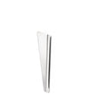 Silver-colored metal flatware piece by Alessi, with a sleek, modern, and reflective design on a white background.