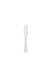 Sleek silver-toned butter knife by Alessi, with a polished, rounded handle and pointed blade.