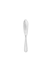 Sleek silver butter knife by Alessi, with a polished, reflective finish on a white background.