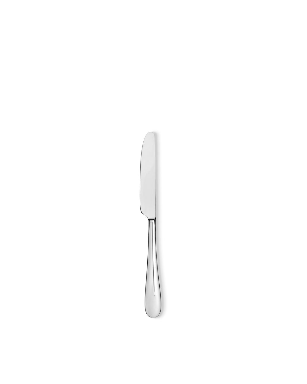 Sleek polished silver butter knife by Alessi, featuring a minimalist design.