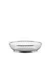 Silver wire bowl by Alessi, an oval and shallow design with a ridged solid base.