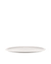 White oval serving platter by Alessi, a minimalist piece with a smooth surface.