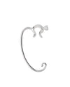 Silver cat-shaped ear cuff by Alessi, featuring a sleek, curled design.