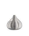 Silver metallic Chef's Soap by Alessi, in a fluted, bulbous tear-drop shape with a brushed finish.