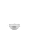 White scalloped serving bowl by Alessi with a deep, elegant form and glossy finish.