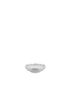 White ceramic bowl by Alessi with a distinctive scalloped rim, viewed from the front.