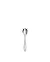 Small, silver-toned metal spoon by Alessi, with a glossy finish and slender handle, positioned centrally.