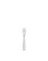 Silver metal fork by Alessi with four tines and a polished, sleek design.