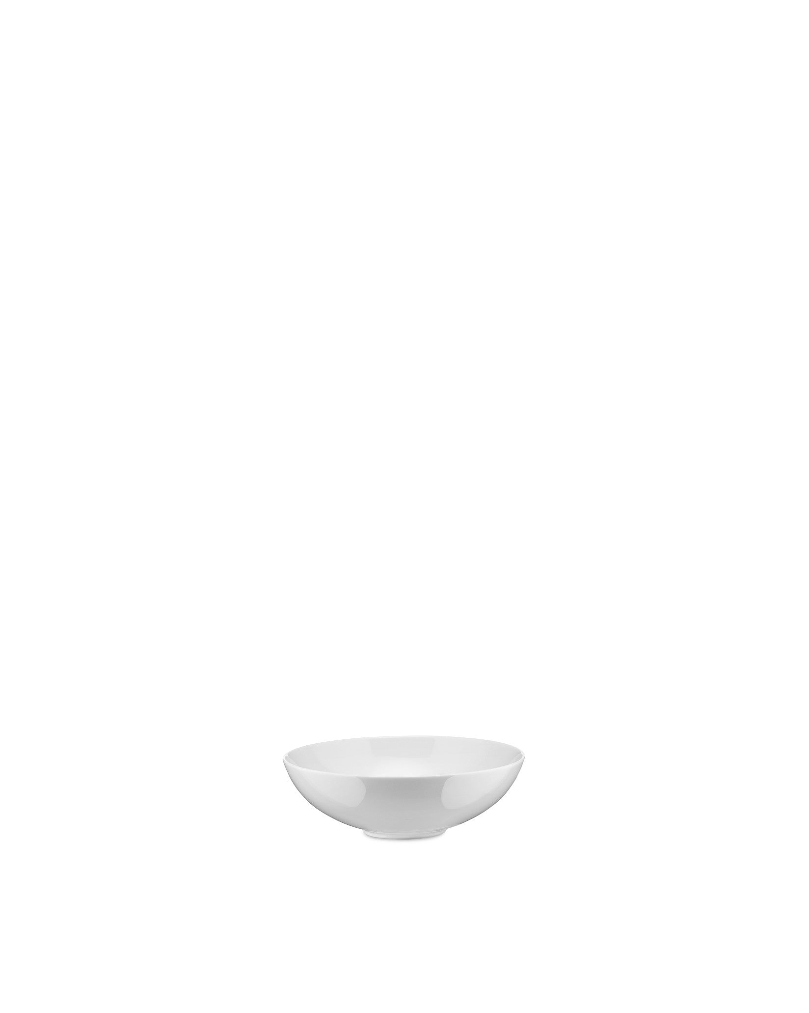White serving bowl by Alessi from the Mami collection, featuring a smooth, glossy finish.