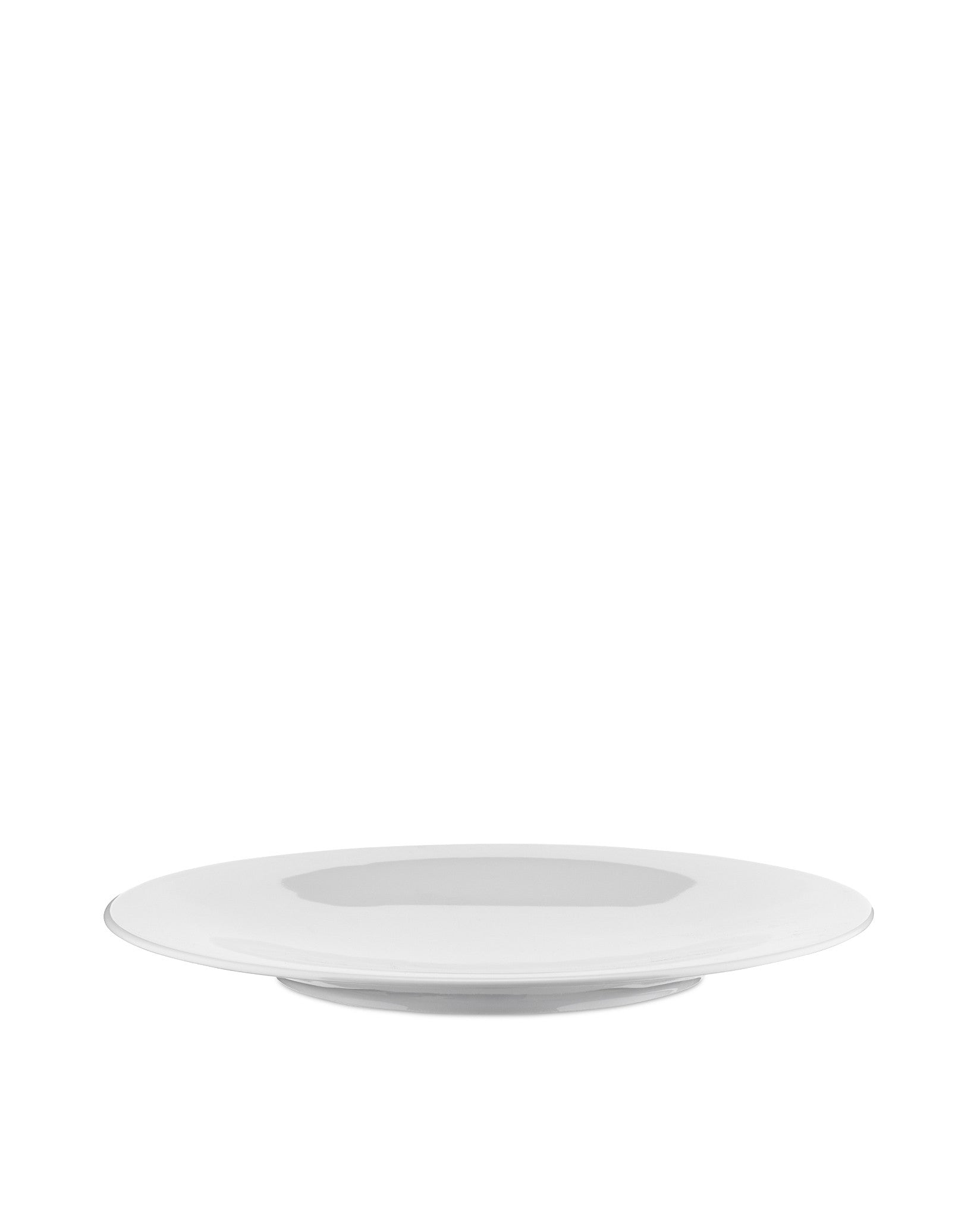 White round plate by Alessi, shown in an angled view with a subtle shadow.