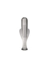 Silver stainless steel grater by Alessi, designed in a fish shape with sharp teeth and line details.