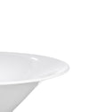 White KU bowl by Alessi, a cropped view of its smooth, glossy surface and curved rim.