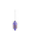 Purple dome Christmas tree ornament by Alessi, with a colorful geometric pixelated pattern.