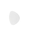 White irregular plate by Alessi with an organic shape and subtle shadow.