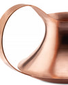 Copper vase by Alessi with a sleek, curved design and a brushed finish.
