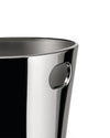 Polished chrome ice bucket by Alessi with integrated oval handles, shown in a cropped view.