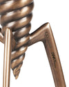Bronze sculptural object by Alessi with twisted form and engraved '100 ALESSI STAKC'.