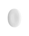 White round plate by Alessi with a smooth, glossy surface, viewed from above.