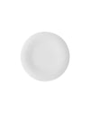 White round plate by Alessi, minimalist design with a matte finish from a top-down view.