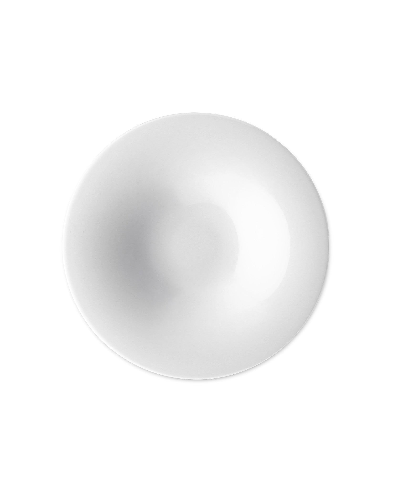 White, round deep bowl by Alessi with a smooth, glossy finish, viewed from above.