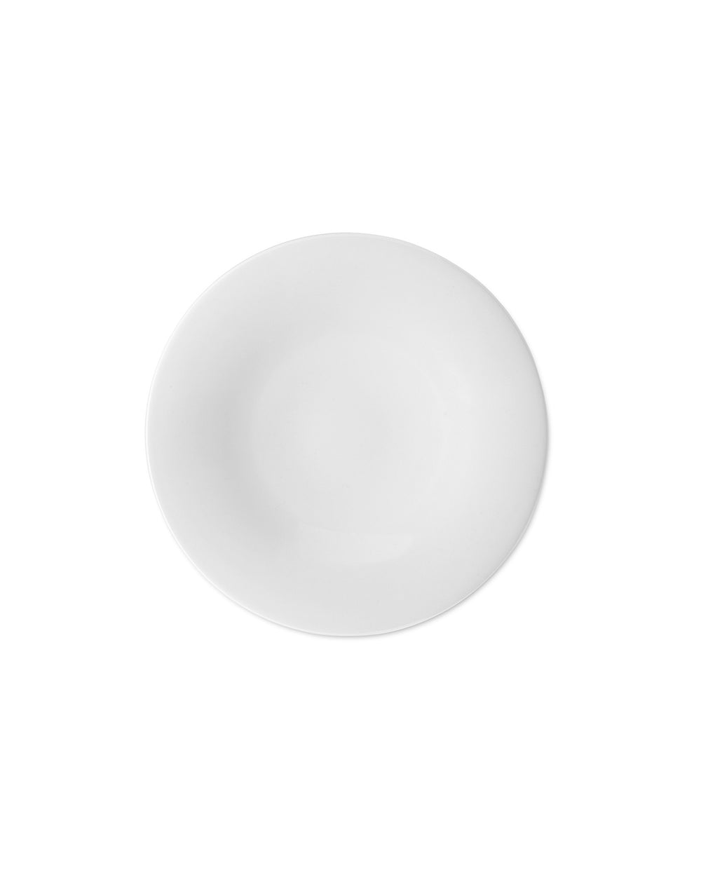 White plate by Alessi, a smooth round dish shown from above with a subtle shadow.