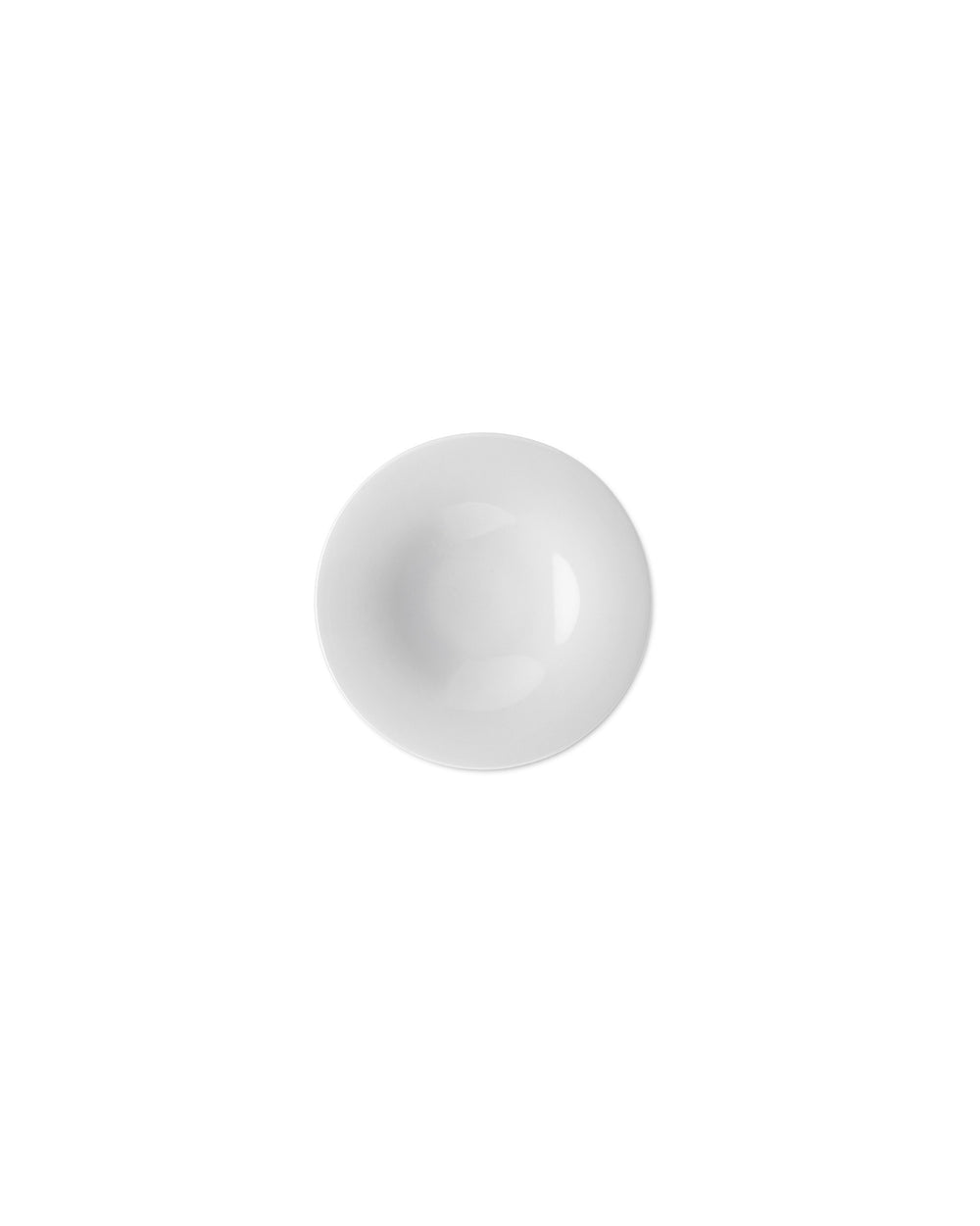 White ceramic bowl by Alessi, shown from a top-down view with a glossy finish.