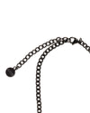 Black metal necklace by Alessi, with an adjustable extender chain, lobster clasp, and round Alessi charm.
