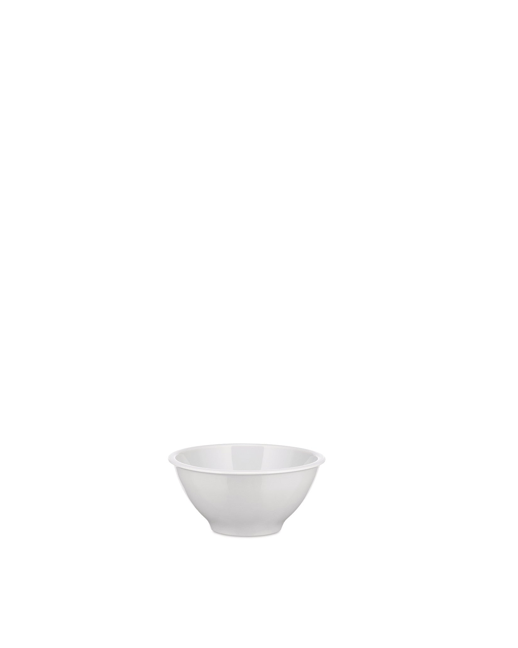 White serving bowl by Alessi with a wide, gently flared rim, shown empty on a white background.