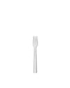 Polished stainless steel three-tine fork by Alessi with a sleek, minimalist design.