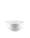 Glossy white bowl by Alessi, with a smooth, minimalist design, shown from a front angle.