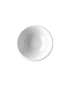 White, empty bowl by Alessi with a smooth, glossy finish, top-down view.