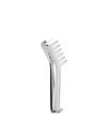 Polished stainless steel pasta tongs by Alessi, featuring wavy, comb-like prongs.