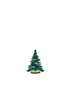 Green metal Barkplace Tree by Alessi with a gold base and abstract shape.