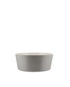Grey ceramic bowl by Alessi with a matte exterior and glossy light interior.