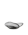 Black metal decorative bowl by Alessi, with an open, wavy, sculpted design.